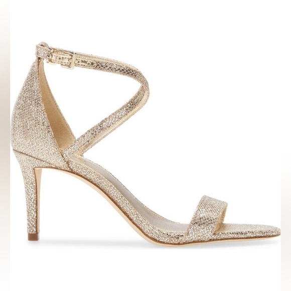 MICHAEL KORS - AVA GLITTER FABRIC SANDALS  Stiletto Heels Size 9 - Picture 9 of 10